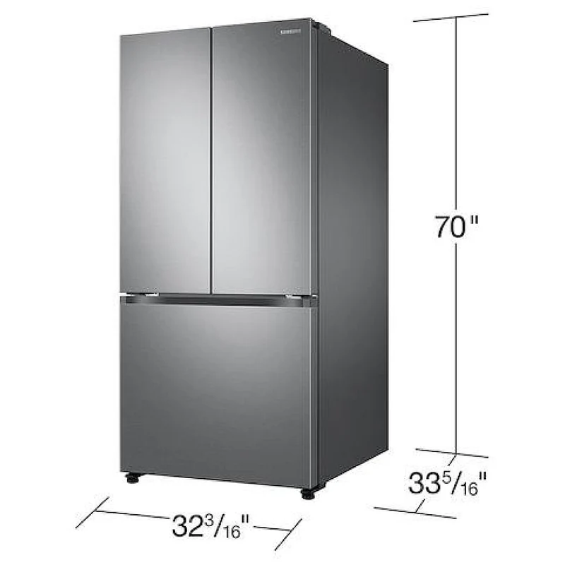 Samsung 33'' 24.5 pi. cu. réfrigérateur à 3 battants - Distributeur d'eau & glaçons - wifi - inox -RF25C5551SR - boîte ouverte