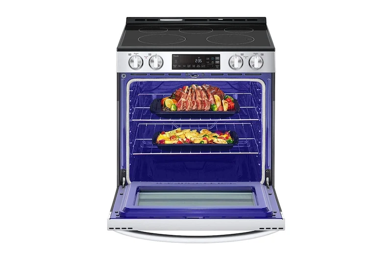 LG 30” 6.3 pi cu Cuisinière Vitrocéramique – WiFi - Inox – LSEL6331F – Boîte Ouverte