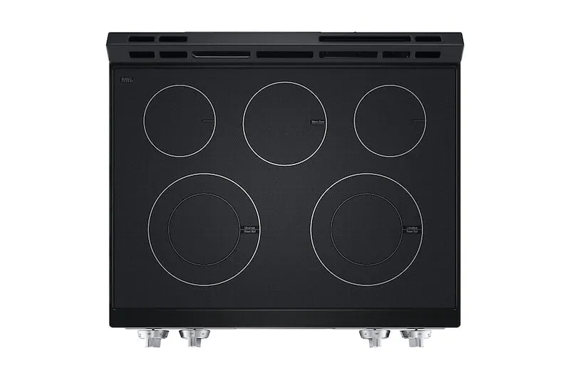 LG 30” 6.3 pi cu Cuisinière Vitrocéramique – WiFi - Inox – LSEL6331F – Boîte Ouverte