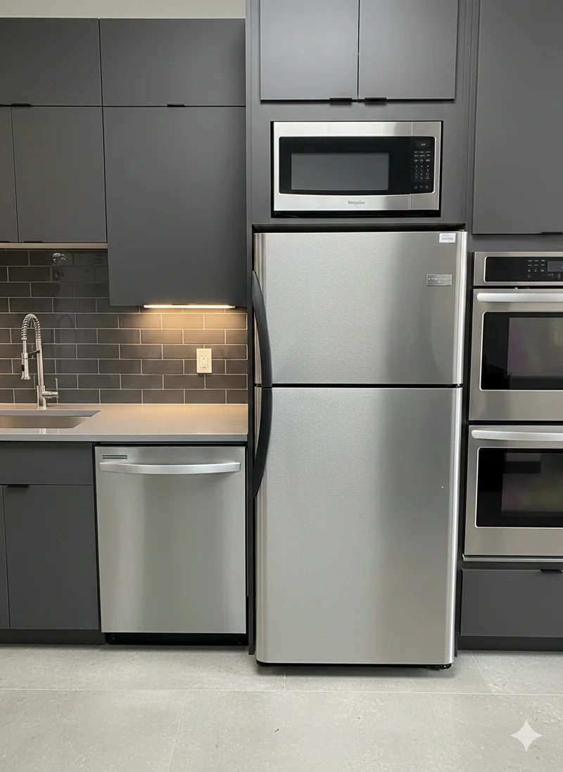 Frigidaire Réfrigérateur 30" congélateur supérieur -inox - reconditionné