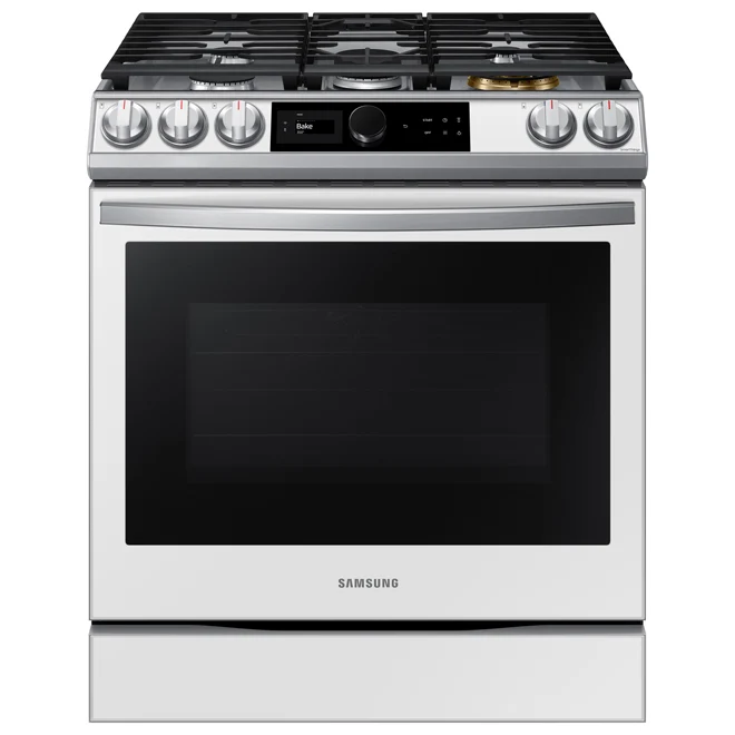 Cuisinière Samsung à gaz encastrable 30 po Bespoke blanc - NX60BB871112AA - Boîte ouverte