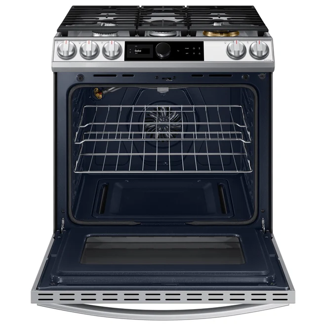 Cuisinière Samsung à gaz encastrable 30 po Bespoke blanc - NX60BB871112AA - Boîte ouverte