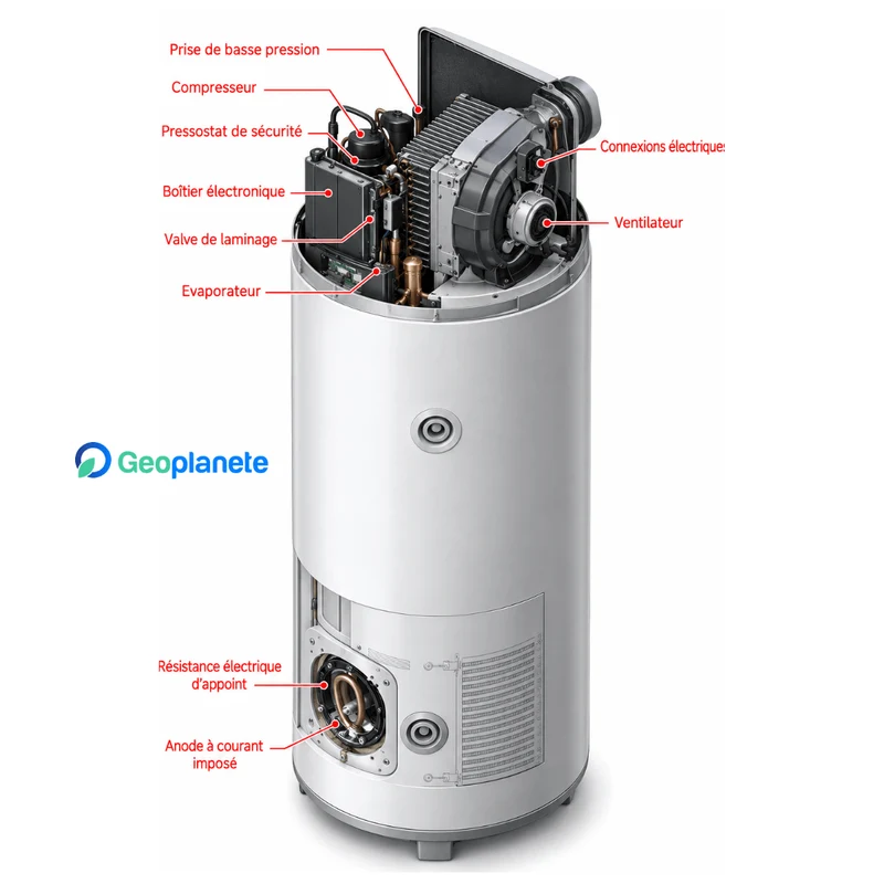 Chauffe-eau thermodynamique au sol Ariston Nuos Fit S2 Wi-Fi 200 L FS