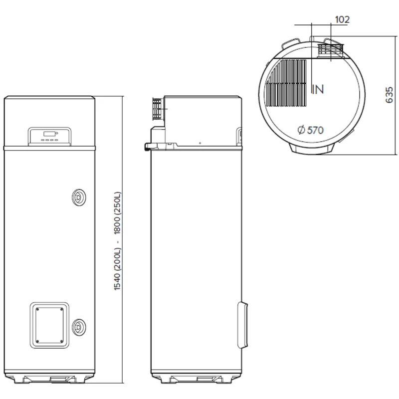 Chauffe-eau thermodynamique au sol Ariston Nuos Fit S2 Wi-Fi 200 L FS