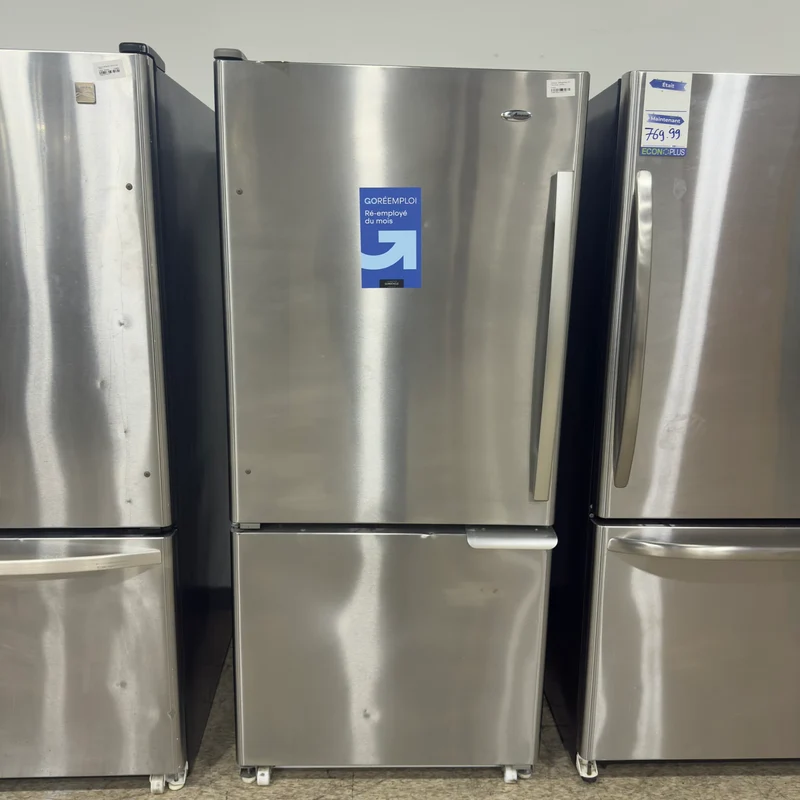 Amana 30'' Réfrigérateur Congélateur Inférieur - Inox- Reconditionné