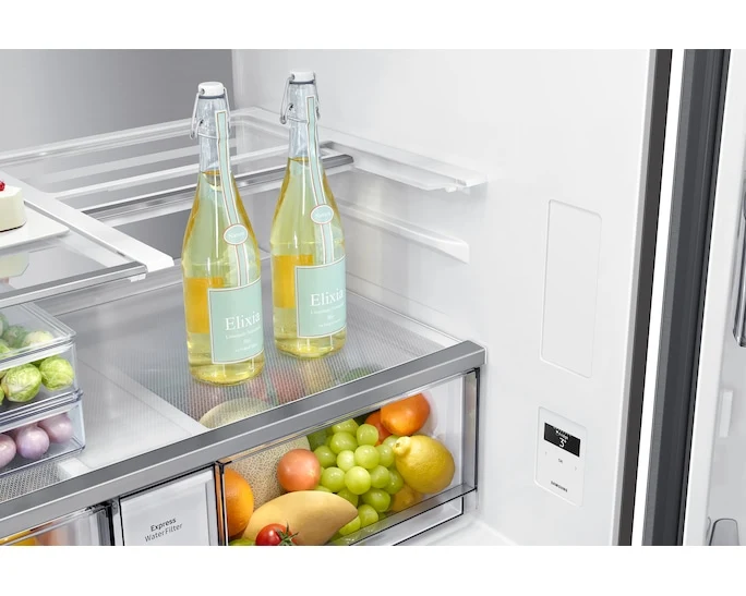 Samsung 36'' 23 pi cu Réfrigérateur Flex - 4 portes - Centre de boisson - Inox - RF23DG9600SRAC - boîte ouverte