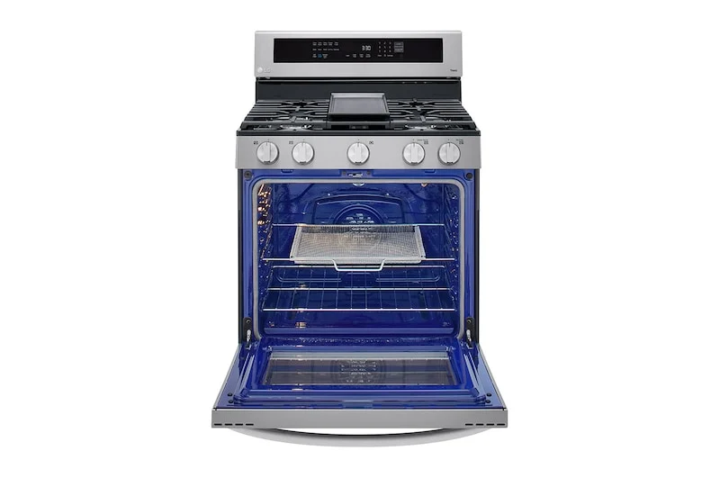 LG 30'' 5.8 pi cu Cuisinière au gas - Wifi - autonettoyant - inox - LRGL5825F - boîte ouverte