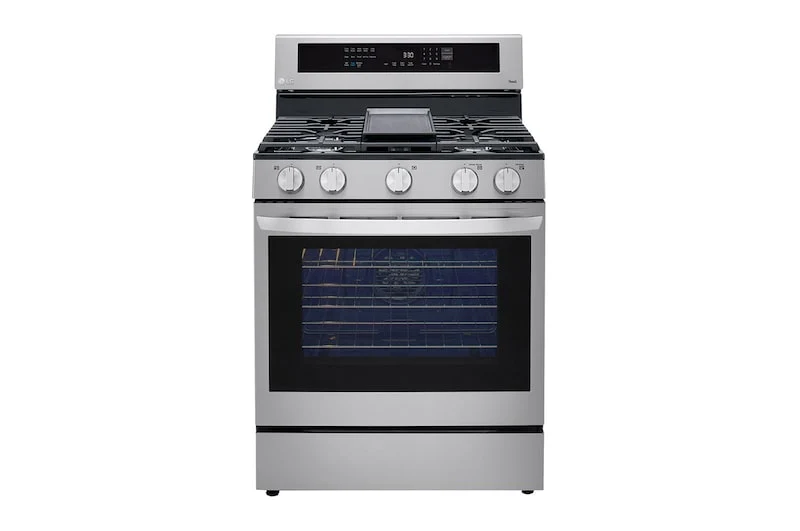 LG 30'' 5.8 pi cu Cuisinière au gas - Wifi - autonettoyant - inox - LRGL5825F - boîte ouverte