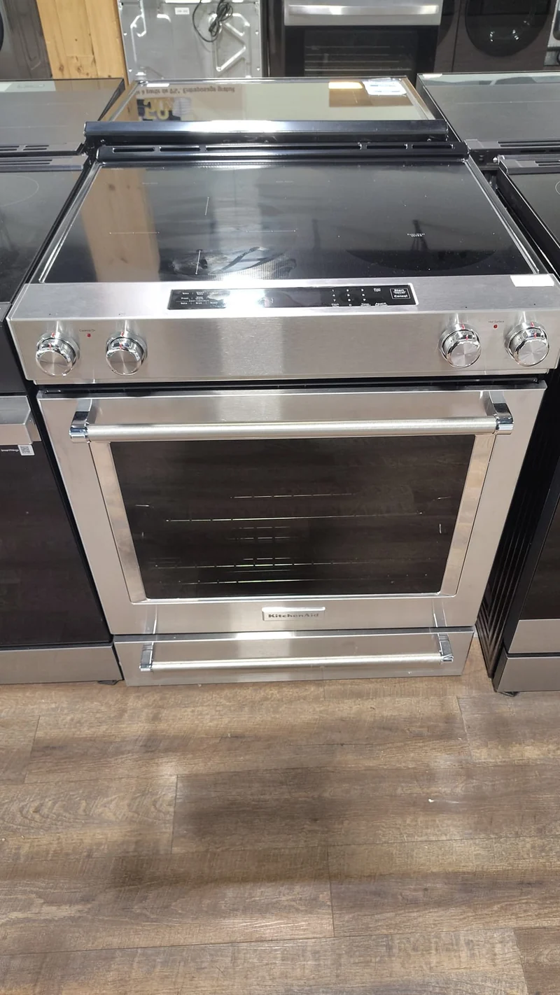 Kitchenaid 30'' 6.4 pi cu Cuisinière vitrocéramique - convection véritable - inox - YKSEG700ESS - boîte ouverte