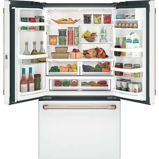 GE Café 36'' 23.1 pi cu Réfrigérateur à portes françaises - profondeur comptoir – Blanc mat - CWE23SP4MW2- boîte ouverte