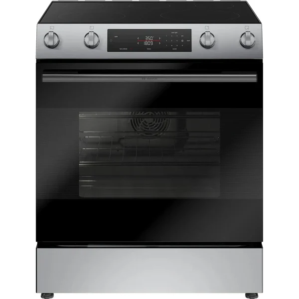 Bosch 30'' 5.8 pi cu Cuisinière Vitrocéramique - Autonettoyant - Convection - Inox - HEF1050MC - Boîte Ouverte