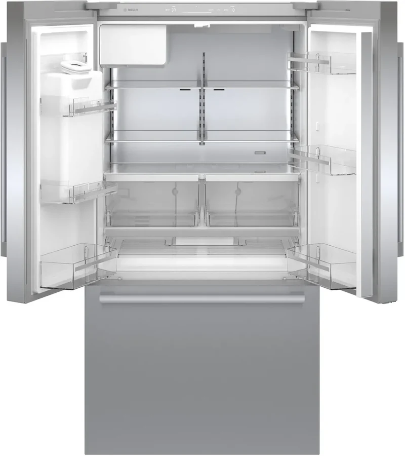 Bosch 36'' 21.6 pc Série 500 Réfrigérateur à portes françaises - Acier brossé - inox - B36CD50SNS - boîte ouverte