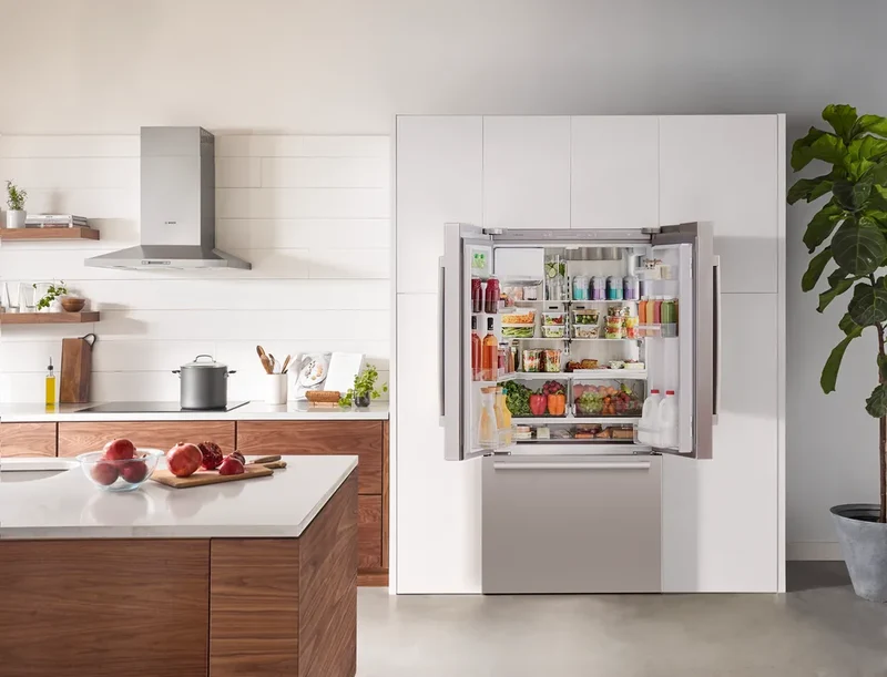 Bosch 36'' 21.6 pc Série 500 Réfrigérateur à portes françaises - Acier brossé - inox - B36CD50SNS - boîte ouverte