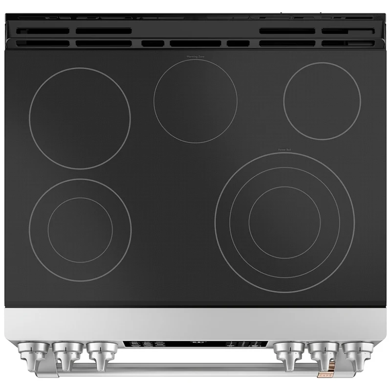 GE Cafe 30'' 5.7 pi cu Cuisinière électrique - convection - wifi - autonettoyant - Inox - CCES700P2MS - boîte ouverte