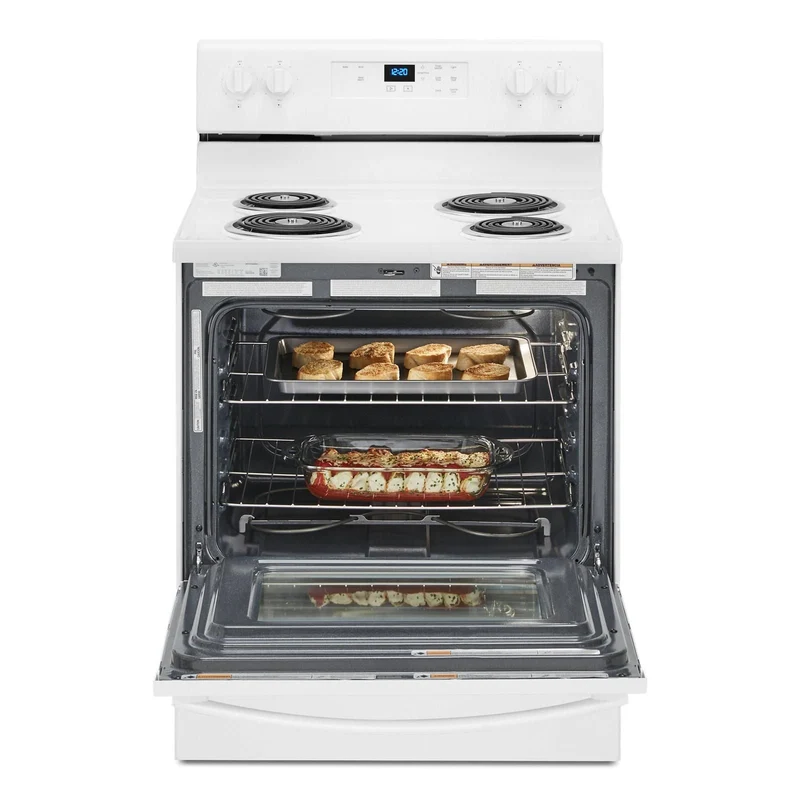 Whirlpool 30'' 4.8 pi cu Cuisinière - serpentin- Garder au chaud - blanc - YWFC150M0JW - boîte ouverte