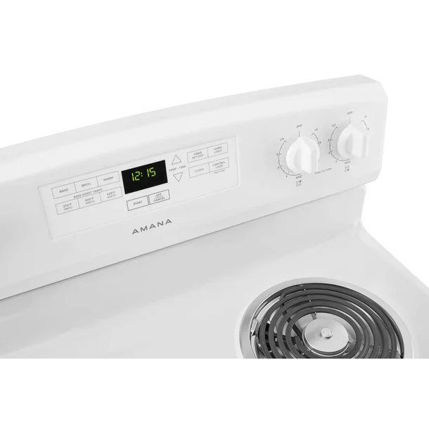 Amana 30" 4.8 PI.CU Cuisinière Serpentin Électrique - Blanche - YACR4303MFW - Boite Ouverte