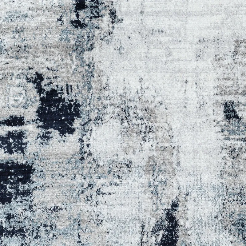 Tapis Abstrait Moderne Bleu/Blanc/Gris Helsinki