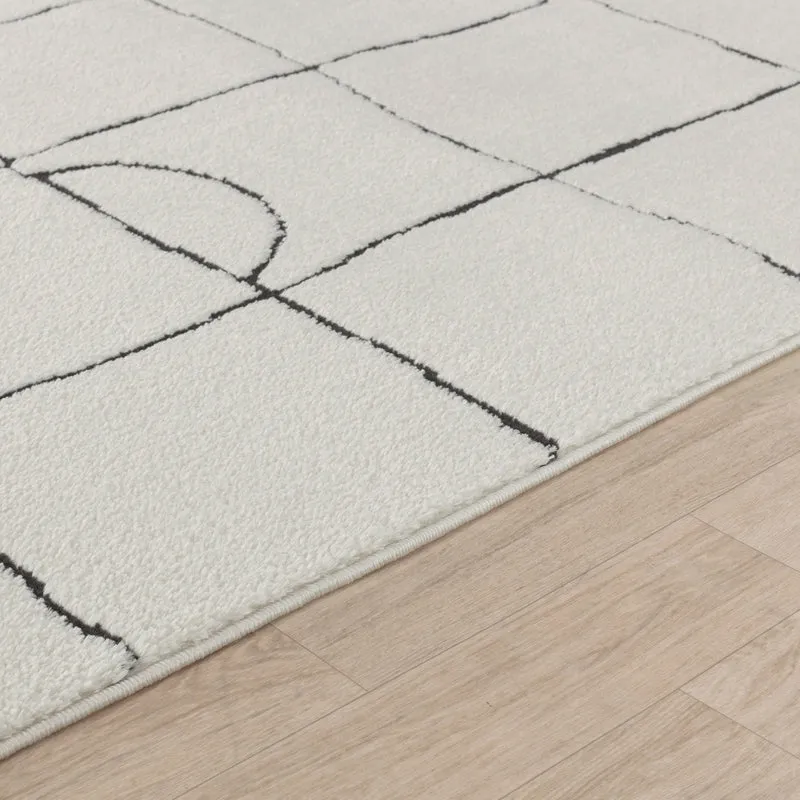 Tapis Scandinave Moderne Ivoire/Gris Inchon