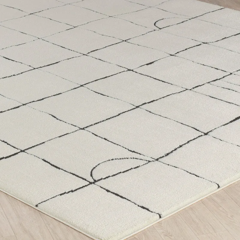 Tapis Scandinave Moderne Ivoire/Gris Inchon