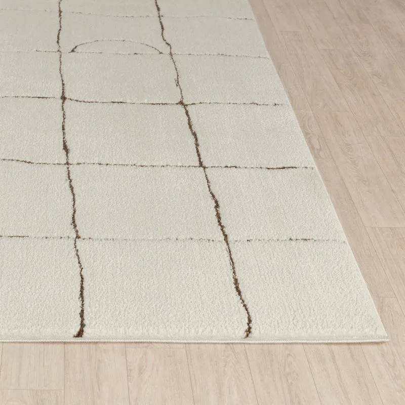 Tapis Scandinave Moderne Ivoire/Terracotta Inchon