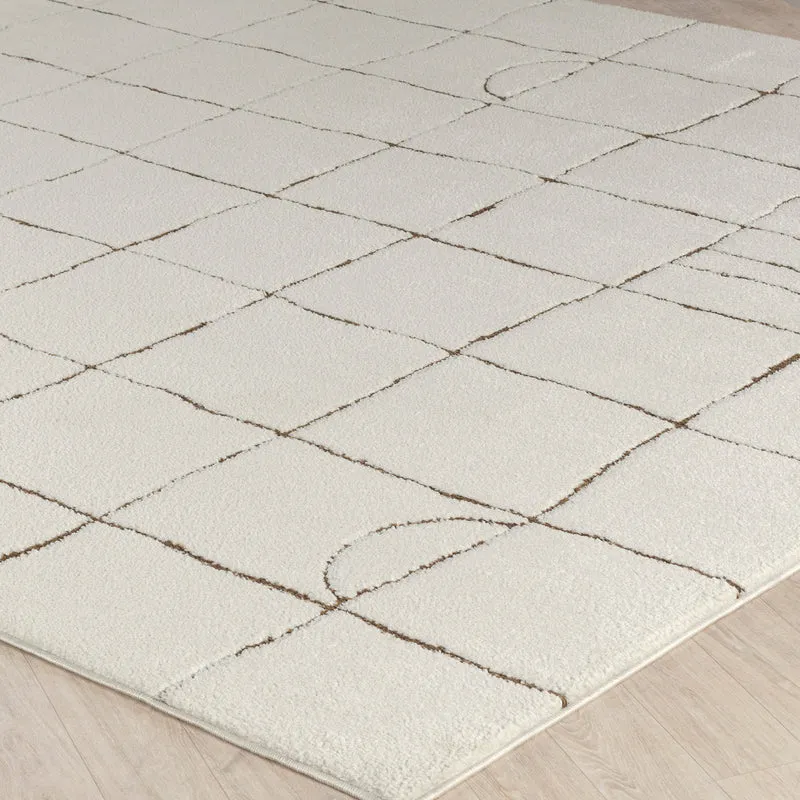 Tapis Scandinave Moderne Ivoire/Terracotta Inchon