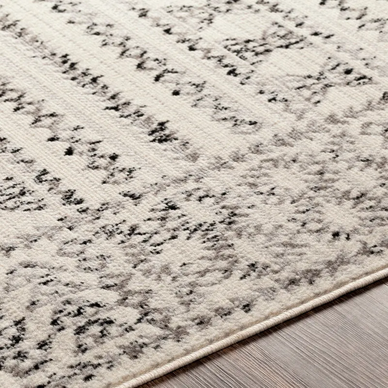Tapis Scandinave Bohème Blanc/Noir Ipoh