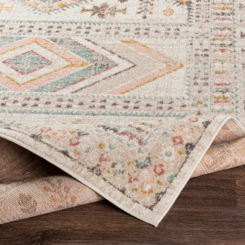 Tapis Rond Scandinave Bohème Multicolore/Rose Rond Jaipur