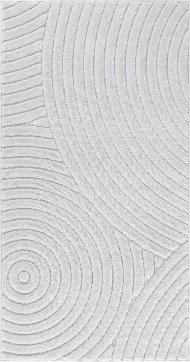 Tapis d'Intérieur/Extérieur Scandinave Moderne Blanc Kaysa