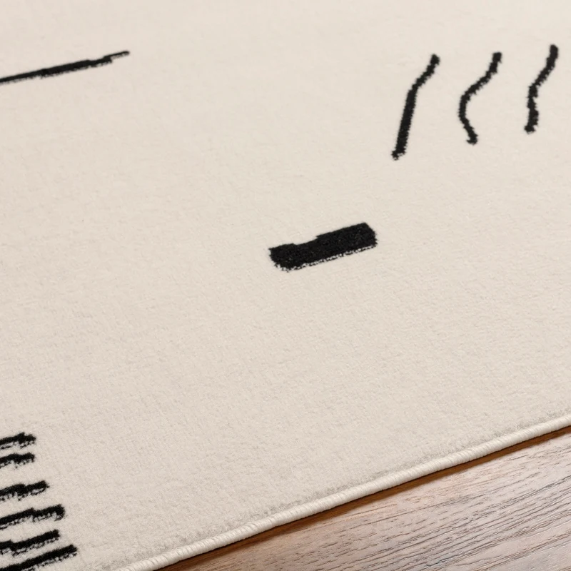 Tapis Scandinave Moderne Blanc/Noir Kyoto