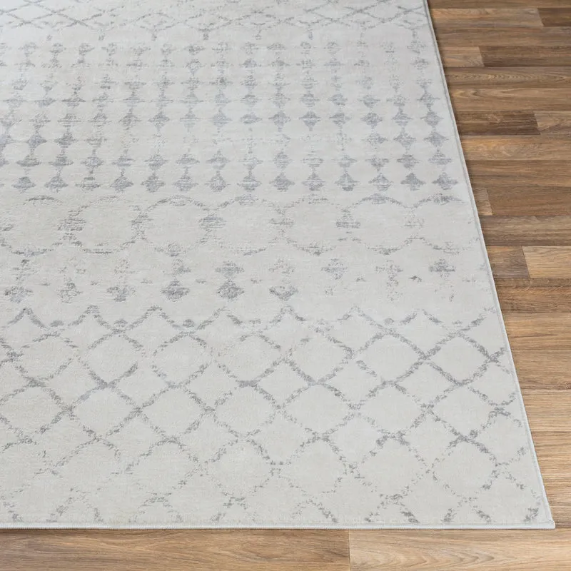 Tapis de Couloir Berbère Ethnique Blanc/Gris Lyon