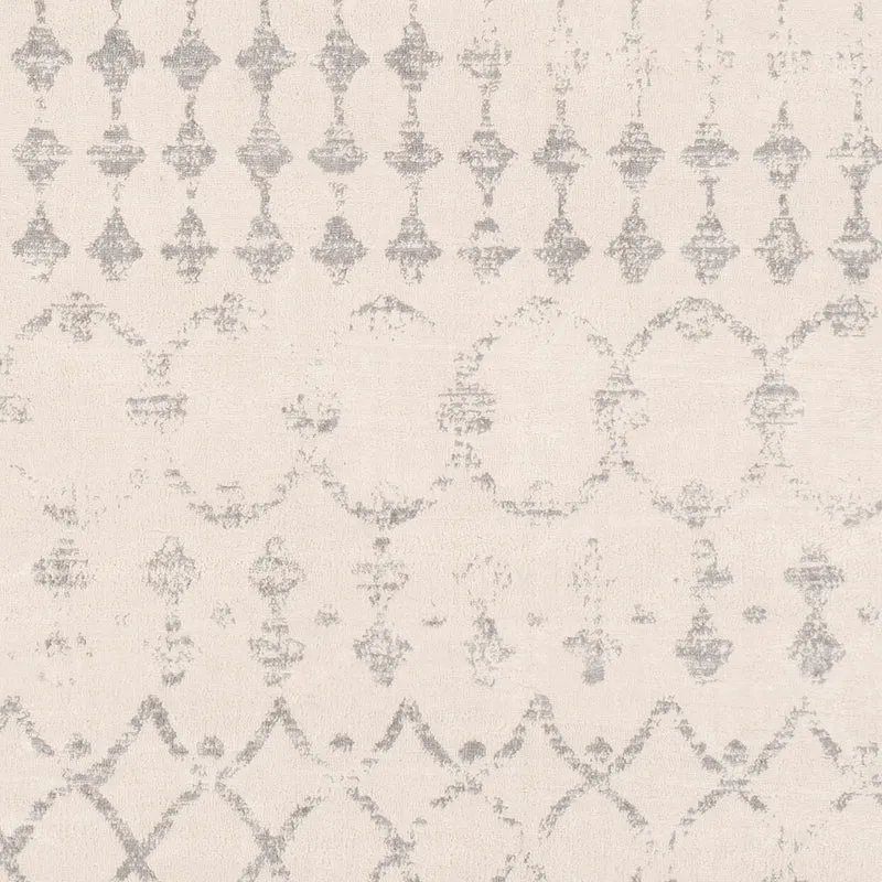 Tapis de Couloir Berbère Ethnique Blanc/Gris Lyon