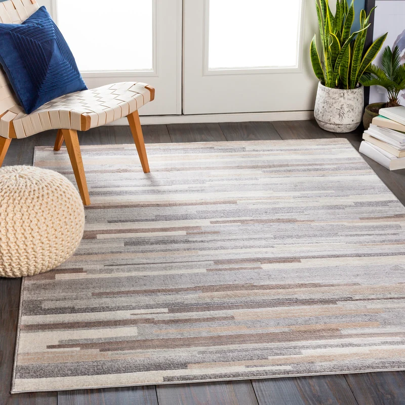 Tapis Scandinave Moderne Blanc/Marron Maastricht