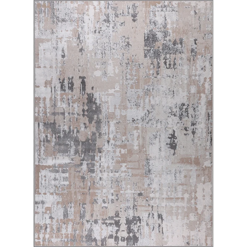Tapis Abstrait Moderne Gris/Beige Noida