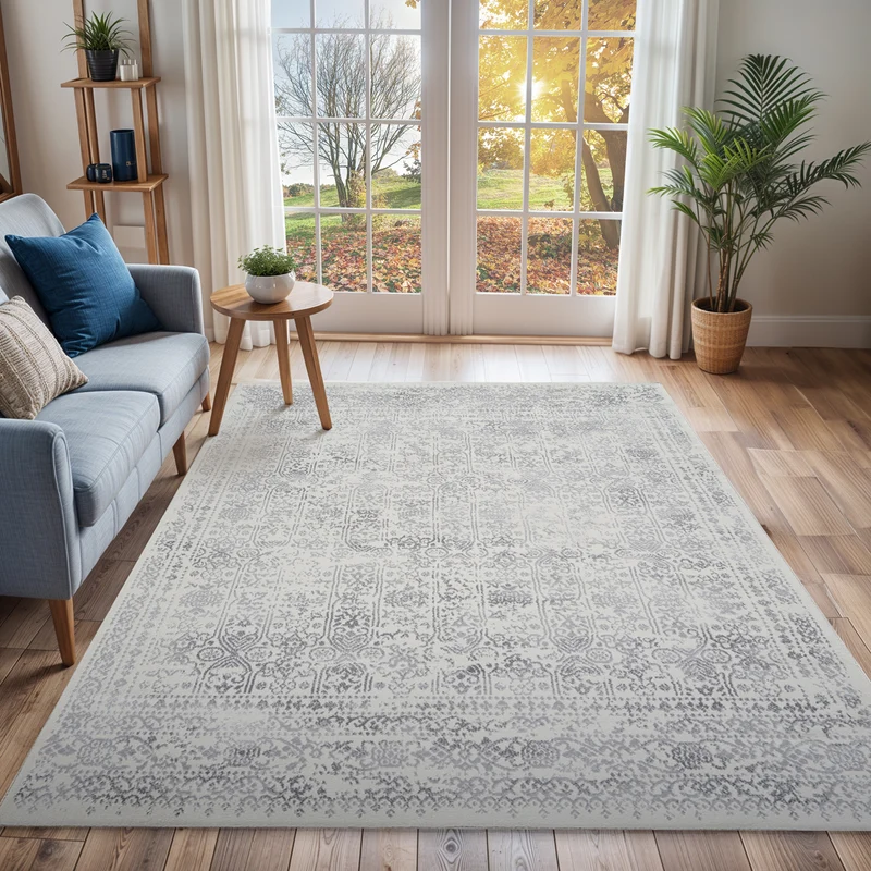Tapis Vintage Oriental Ivoire/Gris Ottawa