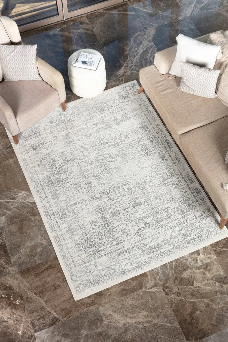 Tapis Vintage Oriental Ivoire/Gris Ottawa