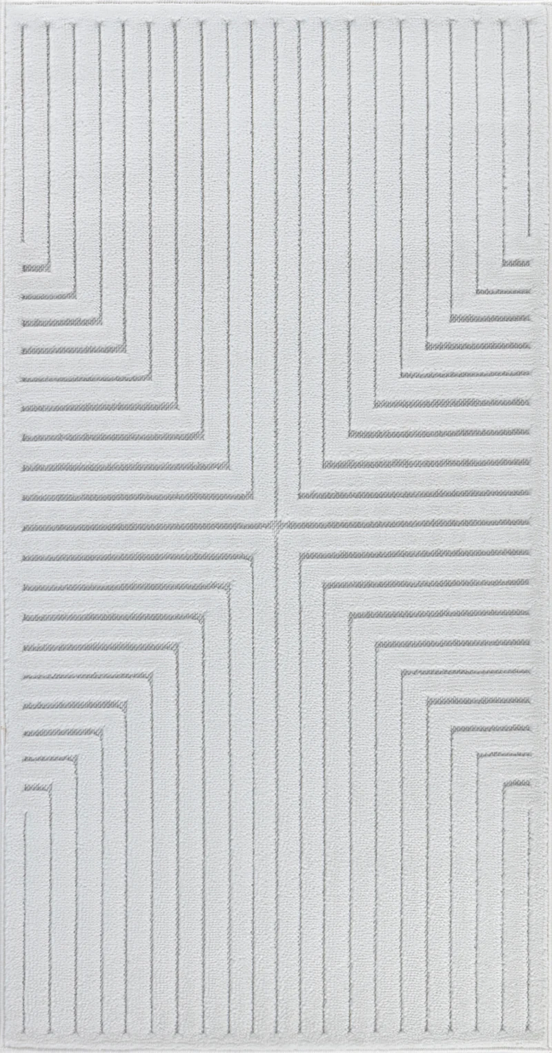 Tapis d'Intérieur/Extérieur Scandinave Moderne Blanc 7 Rockford