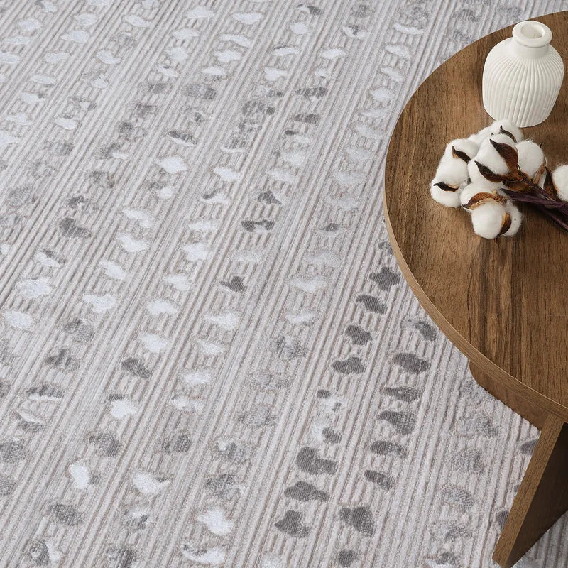 Tapis Scandinave à Pois Gris/Blanc Rosemont