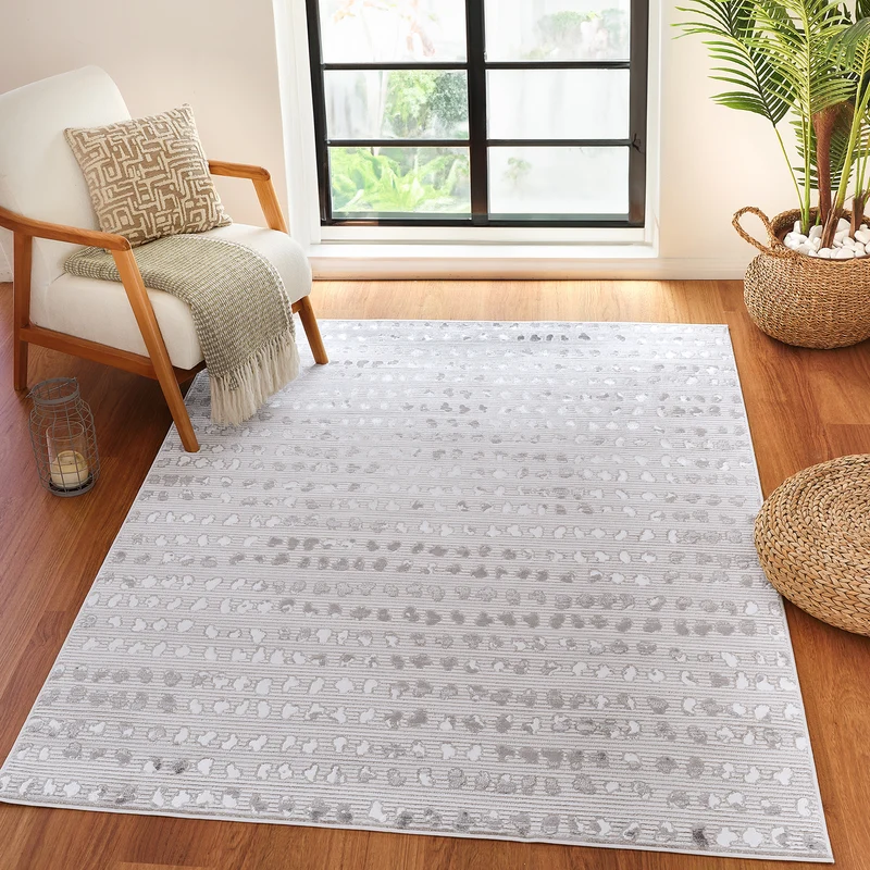 Tapis Scandinave à Pois Gris/Blanc Rosemont