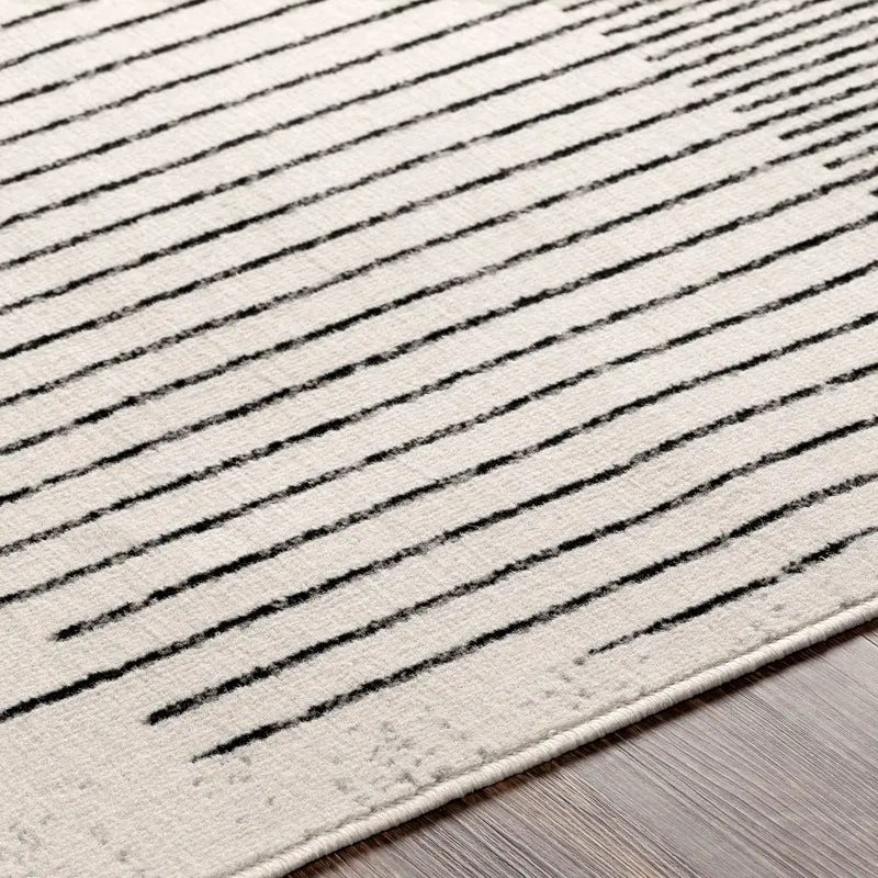 Tapis de Couloir Scandinave Moderne Blanc/Noir Santiago
