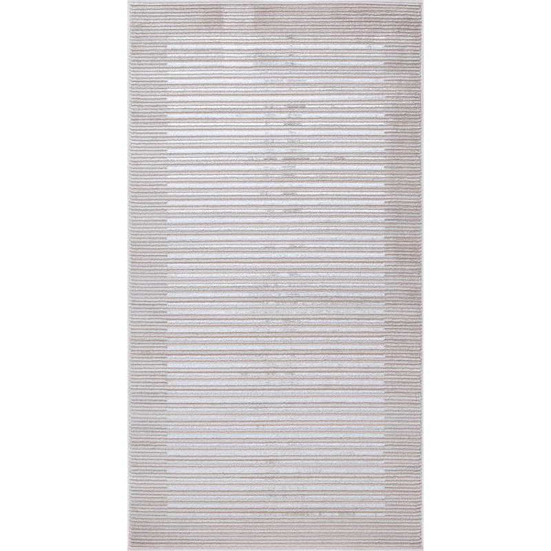 Tapis Scandinave Rayé Gris/Blanc Skokie