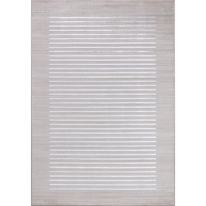 Tapis Scandinave Rayé Gris/Blanc Skokie