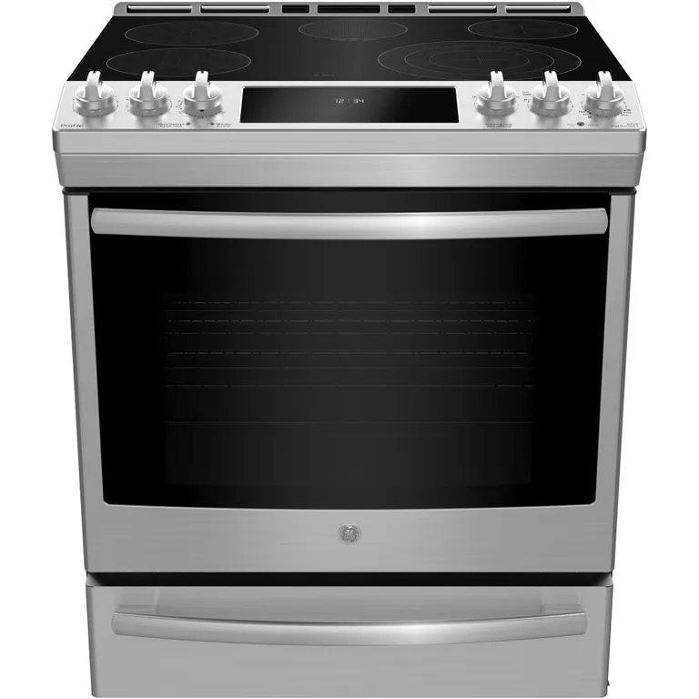 Ge 30'' 5.3 pi cu Cuisinière encstrable - convection - auto-Nettoyant - inox - PCS940YMFS - boîte ouverte