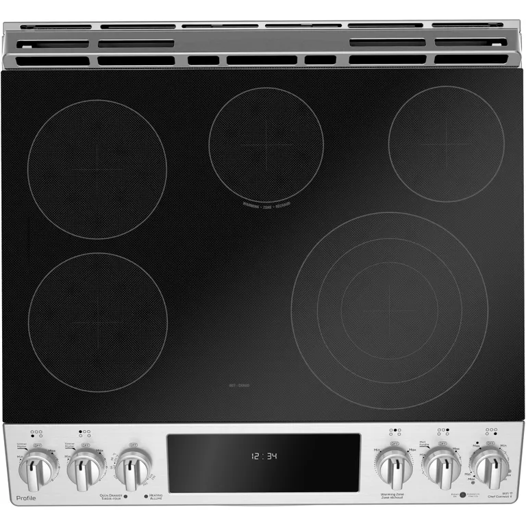 Ge 30'' 5.3 pi cu Cuisinière encstrable - convection - auto-Nettoyant - inox - PCS940YMFS - boîte ouverte