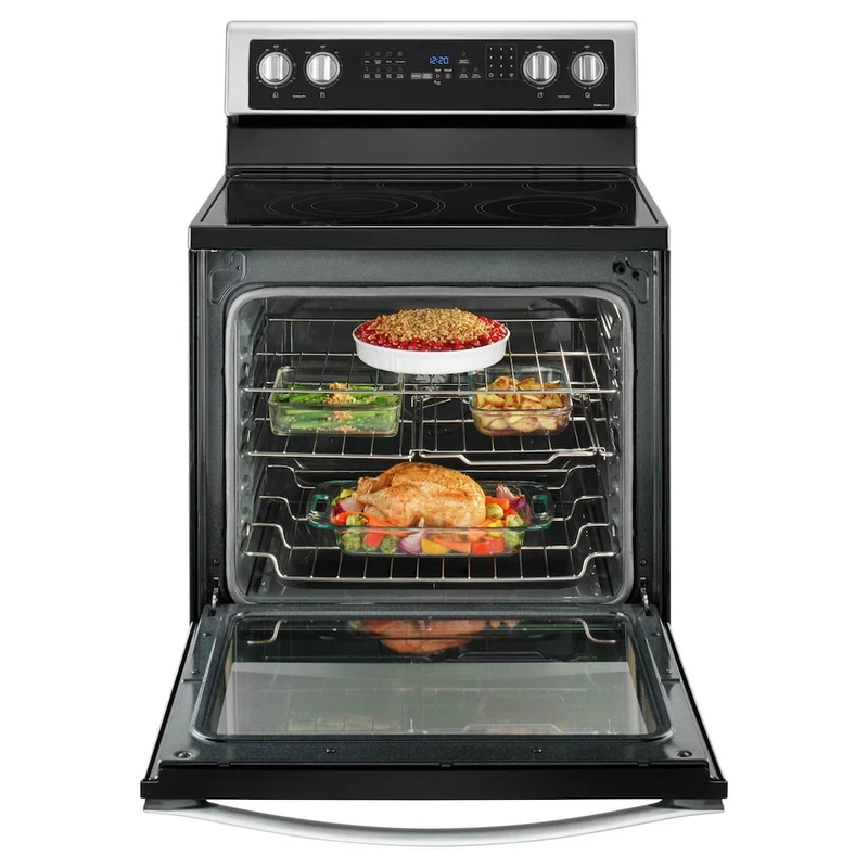 Whirlpool 30'' 5.3 pi cu Cuisinière électrique AirFry - Convection - Autonettoyant - inox - YWFE745H0FS - Boîte Ouverte