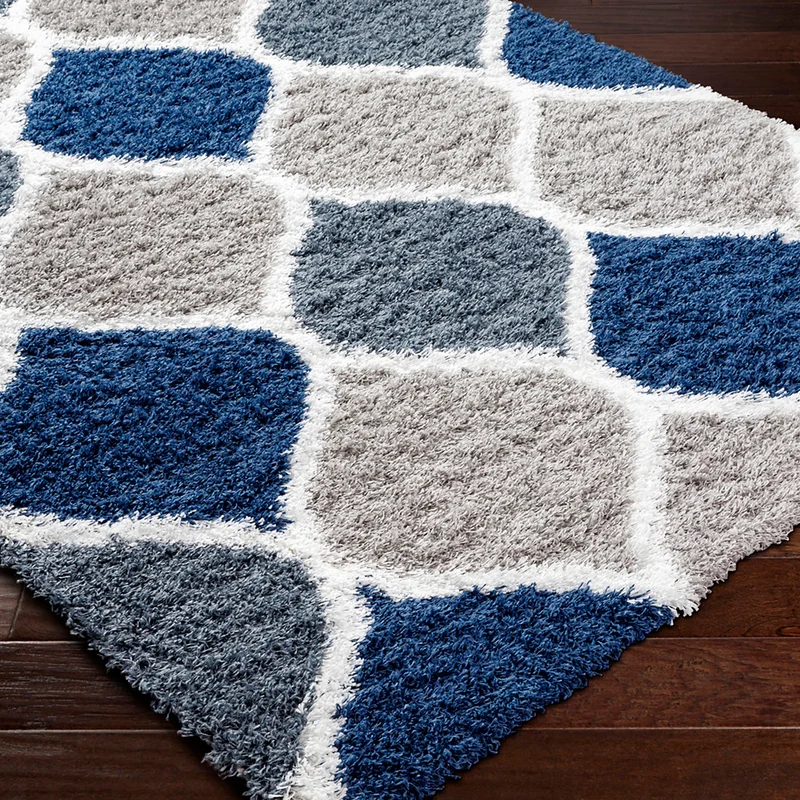 Tapis Shaggy Oriental Bleu/Gris Smolensk