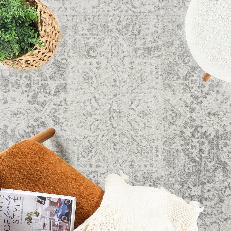 Tapis Oval Vintage Oriental Gris/Blanc Syracusa