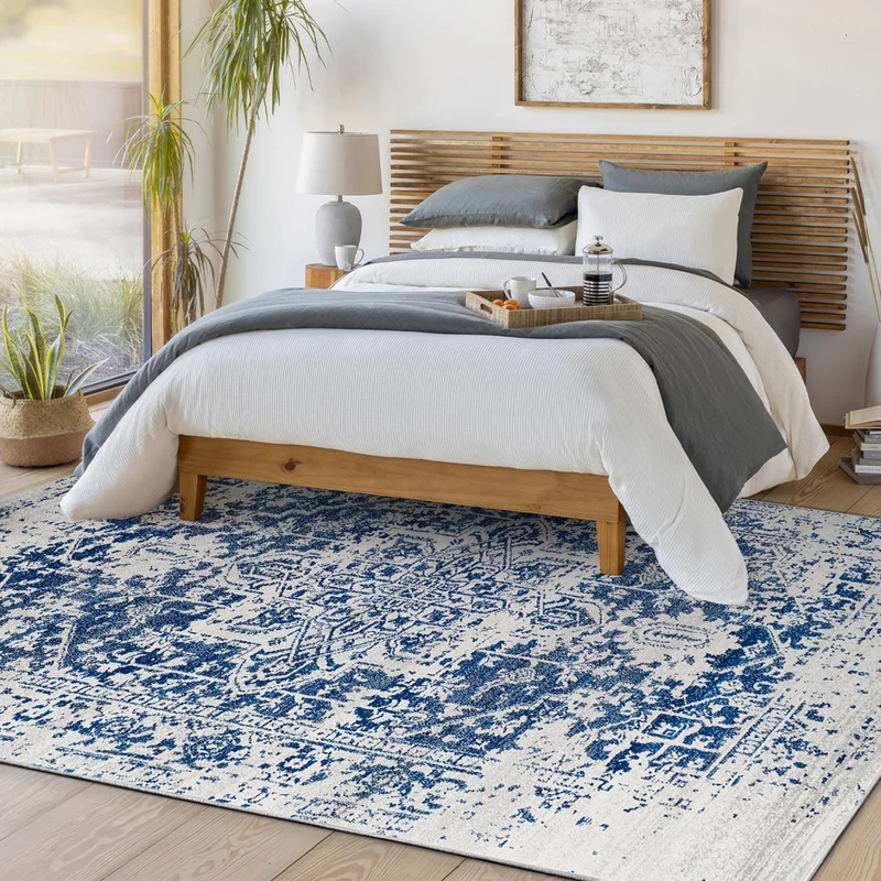 Tapis Vintage Oriental Bleu/Blanc Syracusa