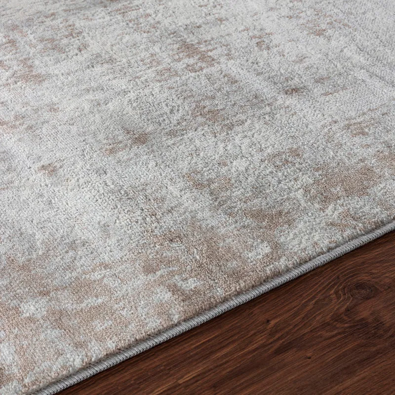 Tapis Abstrait Moderne Wamba Beige/Blanc