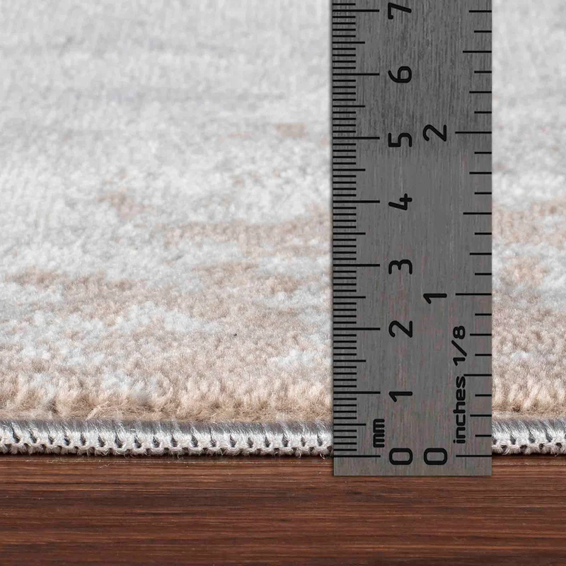 Tapis Abstrait Moderne Wamba Beige/Blanc