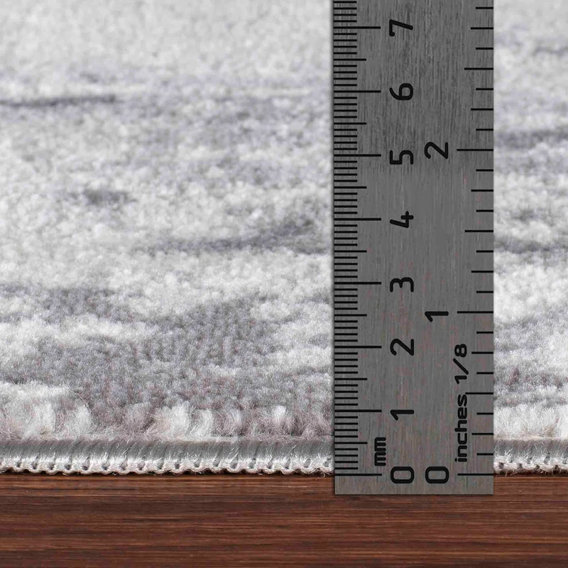 Tapis Abstrait Moderne Wamba Gris/Blanc